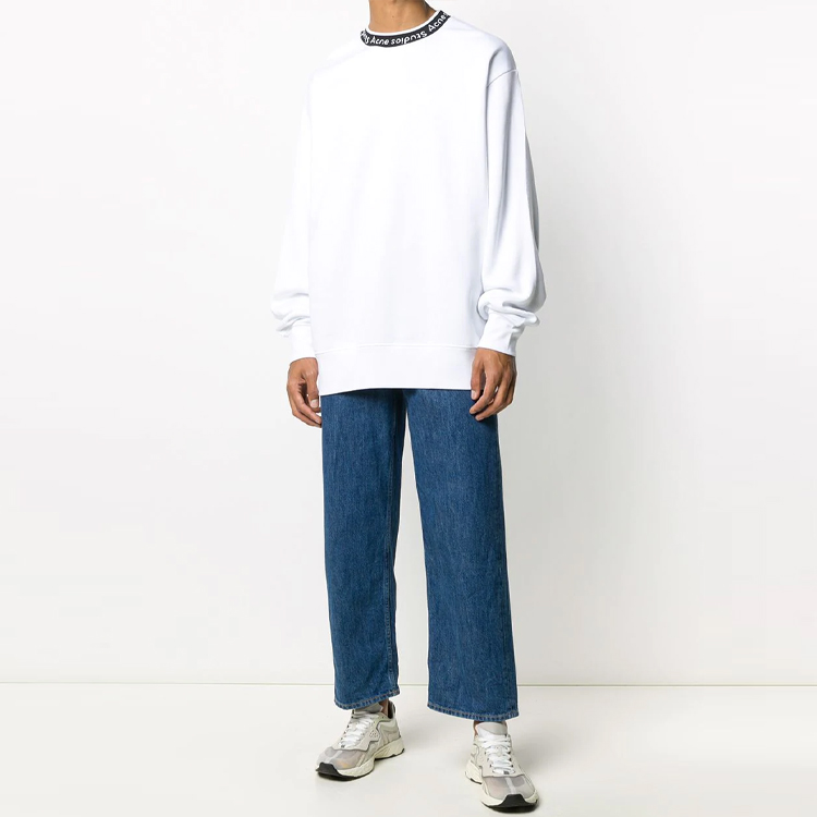 Lookbook Acne Studios FW21 白色标志款圆领卫衣. BI0078-183