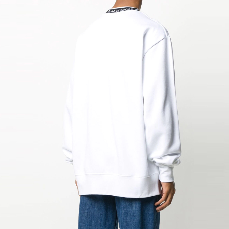 Shop Acne Studios FW21 白色标志款圆领卫衣. BI0078-183