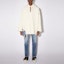 Lookbook Acne Studios FW21 White Tweed Hoodie with Drawstring Letters Design. B90566-AEB