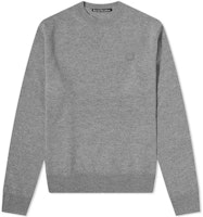 Acne Studios FW21 Wool Sweater Gray - Face Emoji Crewneck Knit Pullover. C60042-990 Acne Studios FW21 Wool Sweater Gray - Face Emoji Crewneck Knit Pullover. C60042-990