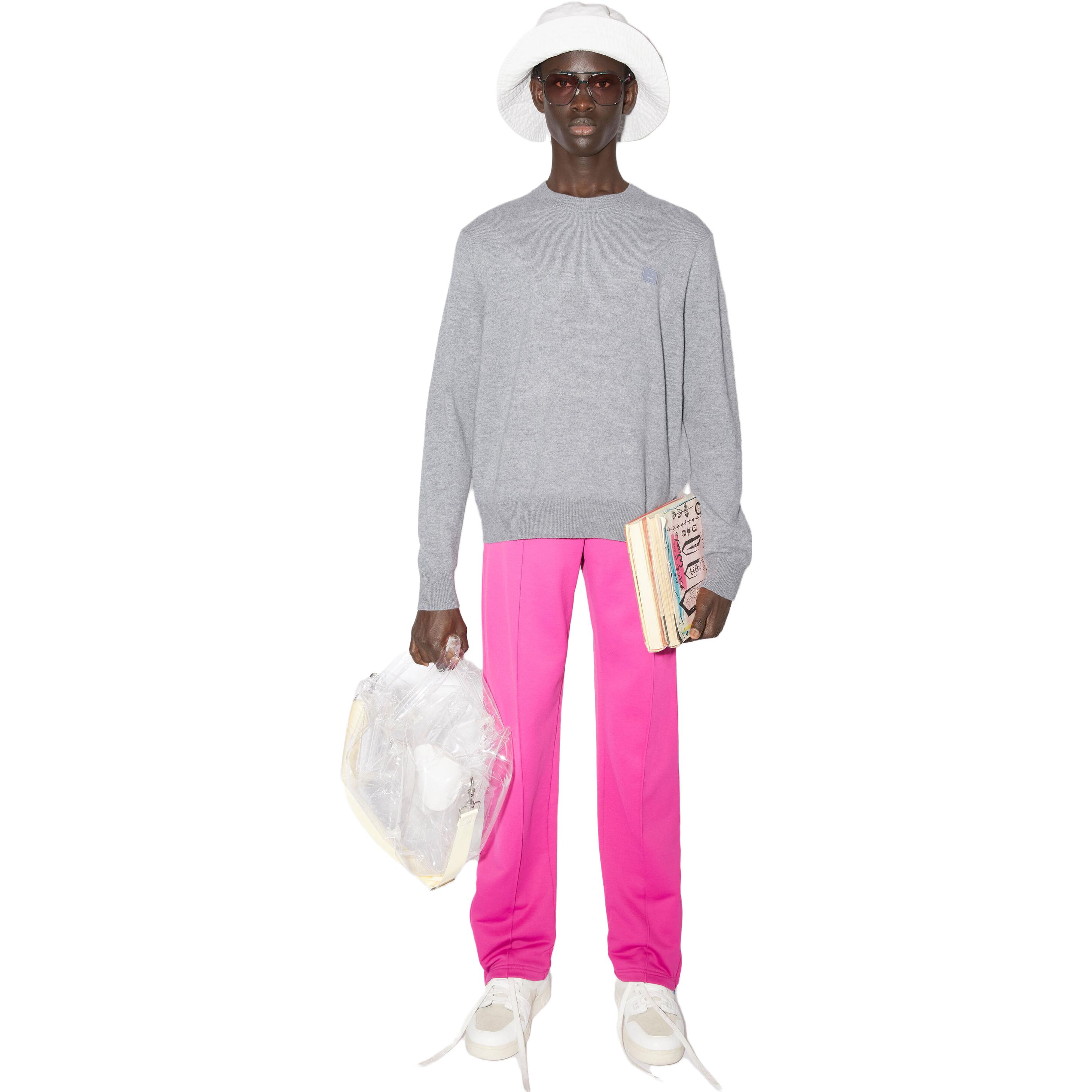 Purchase アクネ ストゥディオズ FW21 ウール セーター グレー - フェイスエモジ クルーネックニット. C60042-990