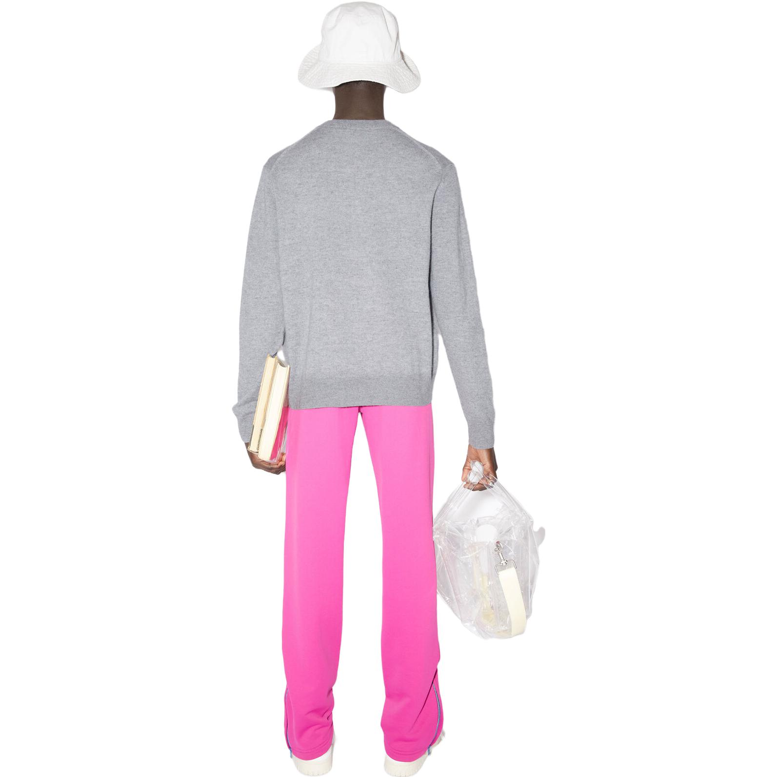 Details for アクネ ストゥディオズ FW21 ウール セーター グレー - フェイスエモジ クルーネックニット. C60042-990