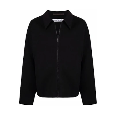 Acne Studios FW22 Black Solid Zip-Up Collar Casual Jacket. B90629-900