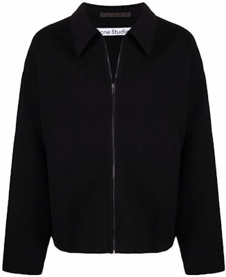 Acne Studios FW22 Black Solid Zip-Up Collar Casual Jacket. B90629-900 Order Acne Studios FW22 Black Solid Zip-Up Collar Casual Jacket. B90629-900