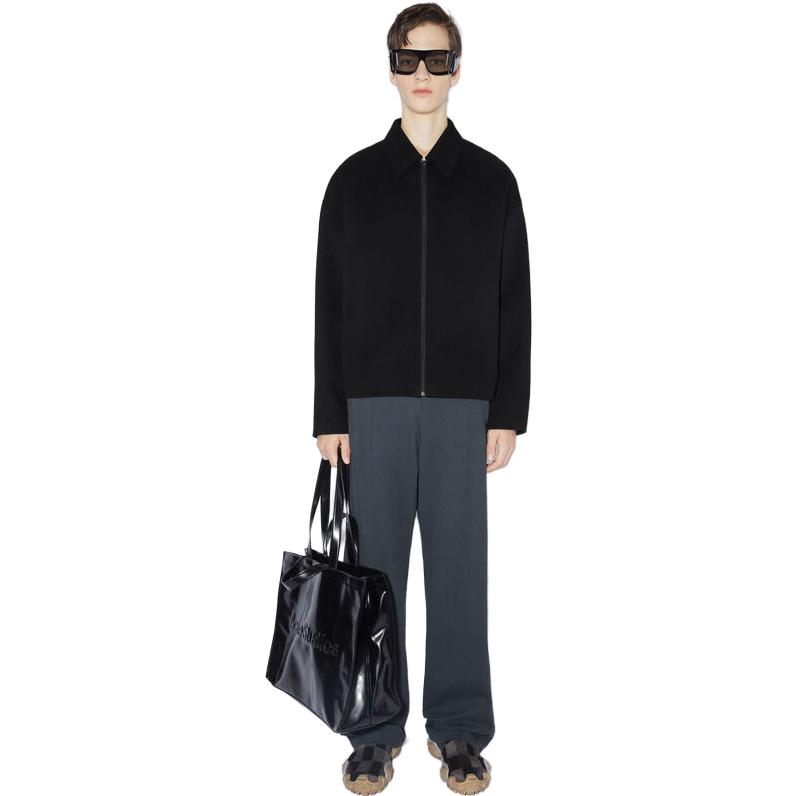 Details for Acne Studios FW22 Jaket Kasual Hitam Solid Zip-Up Collar. B90629-900