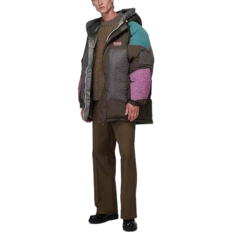 Shop Chaqueta Diseño Patch Color Block Marrón Acne Studios FW22 B90644-CSJ