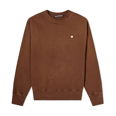 Acne Studios FW22 Crewneck Pullover Long Sleeve Sweatshirt Coffee Brown. CI0112-ADP
