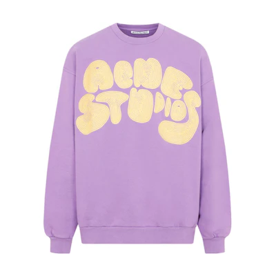 Acne Studios FW22 Purple Sweatshirt with Embroidered Logo. BI0172-ADI