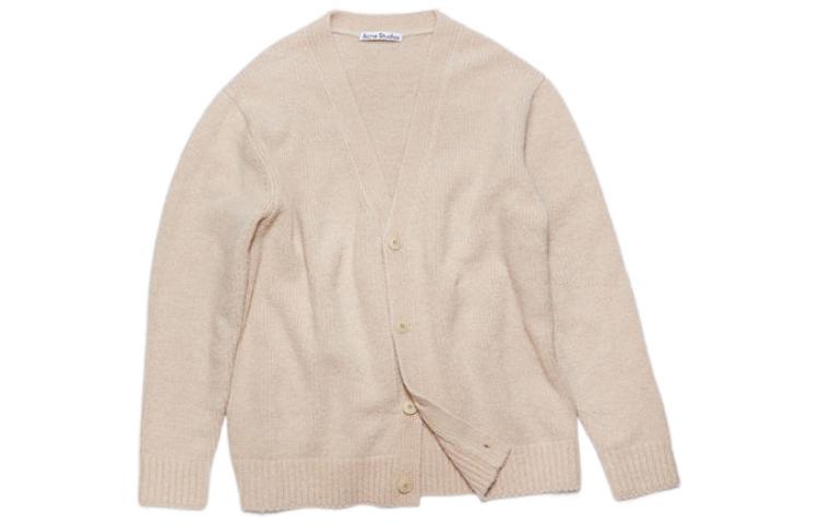 Acne Studios FW22  Solid V-Neck Single-Breasted Sweater Light Beige. B60222-CP9