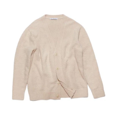 Acne Studios FW22 Solid V-Neck Single-Breasted Sweater Light Beige. B60222-CP9