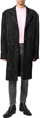 Acne Studios FW22 Black Single-Breasted Collar Long Sleeve Coat B90646-900 Lookbook Acne Studios FW22 Black Single-Breasted Collar Long Sleeve Coat B90646-900