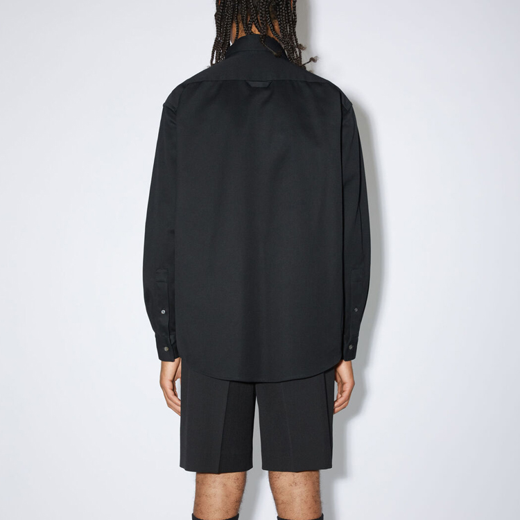 Shop Acne Studios FW22 黑色單排扣長袖襯衫 B90697-900
