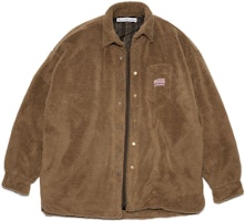 Acne Studios FW22 Brown Logo Plush Button-Up Jacket B90656-ADZ Acne Studios FW22 Brown Logo Plush Button-Up Jacket B90656-ADZ