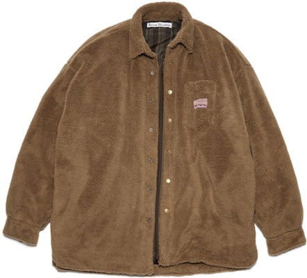 Acne Studios FW22 棕色 Logo 毛絨扣襟外套 B90656-ADZ Buy Acne Studios FW22 棕色 Logo 毛絨扣襟外套 B90656-ADZ