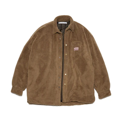 Acne Studios FW22 Brown Logo Plush Button-Up Jacket B90656-ADZ