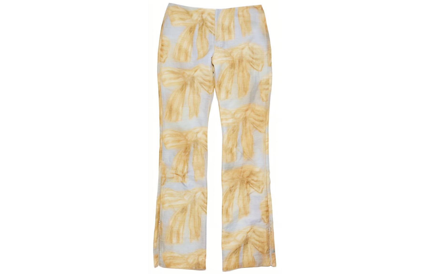 Acne Studios FW22 Butterfly Print Loose Straight Casual Pants Beige Men BK0522-CUX