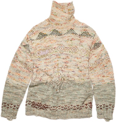 Acne Studios FW22 Curled High Neck Wool Knit Sweater Light Brown B60242-BA5 Buy Acne Studios FW22 Curled High Neck Wool Knit Sweater Light Brown B60242-BA5