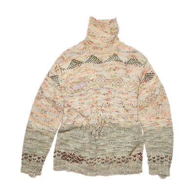 Acne Studios FW22 Curled High Neck Wool Knit Sweater Light Brown B60242-BA5