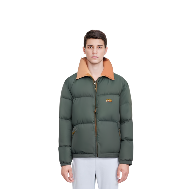 Details for Acne Studios FW22 Down Jacket Solid Stand Collar - Gray Green B90622-AB8