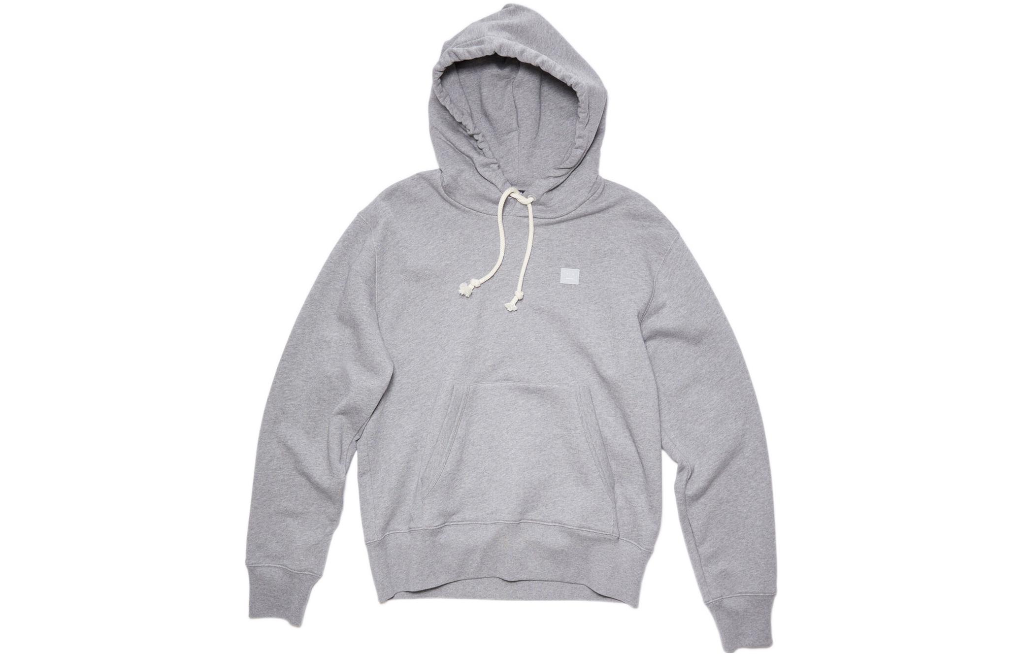 Acne Studios FW22 Face Emoji Unisex Gray Hoodie Long Sleeve Pullover CI0119-X92