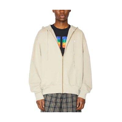 Acne Studios FW22 Face Faded Beige Zip Hoodie Unisex Sweatshirt CI0111-ADY