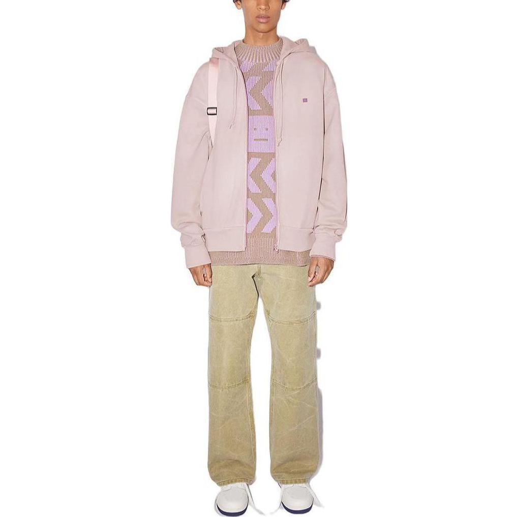 Lookbook アクネ ストゥディオズ FW22 フェイス フェード ジップ フーディ ユニセックス グレー ピンク CI0111-CJC