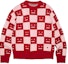 Buy アクネ ストゥディオズ FW22 フェイス チェック柄 ウール クルーネックスウェット ユニセックス レッド C60055-CW6