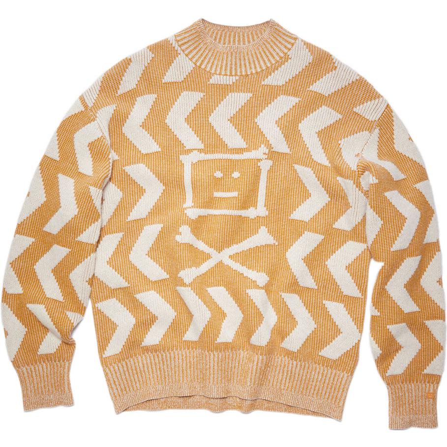 Acne Studios FW22 Face Unisex Orange Wool Knit Pullover Sweater. C60063-DA9
