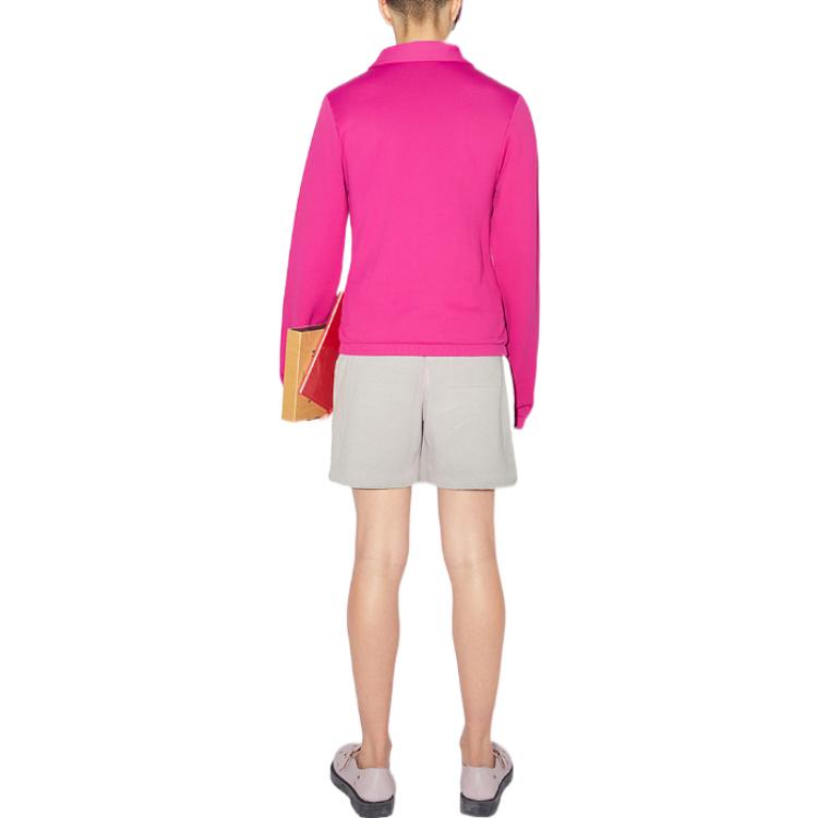 Shop Acne Studios 2022秋冬男女同款脸标宽松拉链卫衣外套粉色款。 CI0118-ACT