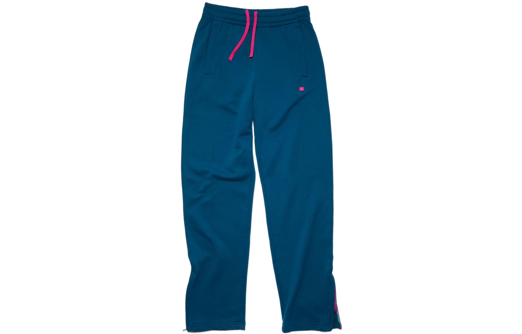 Acne Studios FW22 Face Unisex Wide-Leg Knit Jogger Sweatpants Deep Blue Casual CK0069-BPA