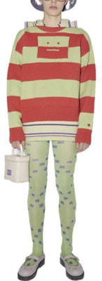 Acne Studios FW22 Face Wool Striped Knit Sweater Unisex Light Green C60066-DA5 Shop Acne Studios FW22 Face Wool Striped Knit Sweater Unisex Light Green C60066-DA5