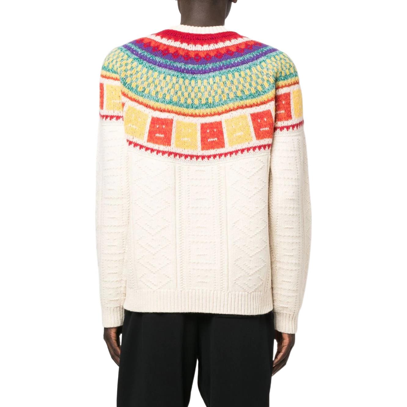 Acne Studios FW22 Geometric Jacquard Knit Wool Sweater Unisex Beige C60058-CWK 圖 5