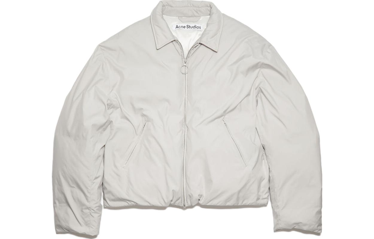 Order Acne Studios FW22 Grey Puffer Jacket Plain Casual Collared Down Coat B90681-AAD