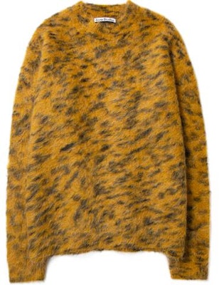 Acne Studios FW22 Leopard Knit Crewneck Sweater Men’s Mustard Yellow B60250-BQT Order Acne Studios FW22 Leopard Knit Crewneck Sweater Men’s Mustard Yellow B60250-BQT