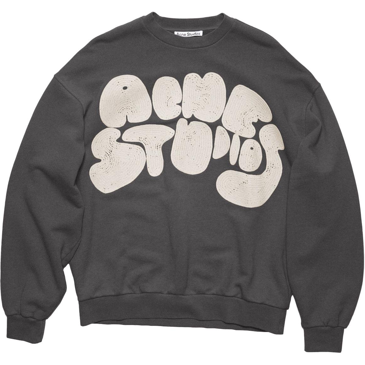 Acne Studios FW22 Logo Embroidered Long Sleeve Sweatshirt Gray BI0172-AA2