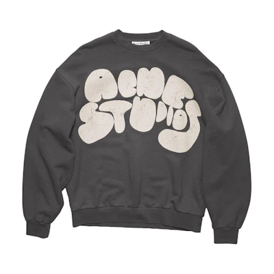 Acne Studios FW22 Logo Embroidered Long Sleeve Sweatshirt Gray BI0172-AA2