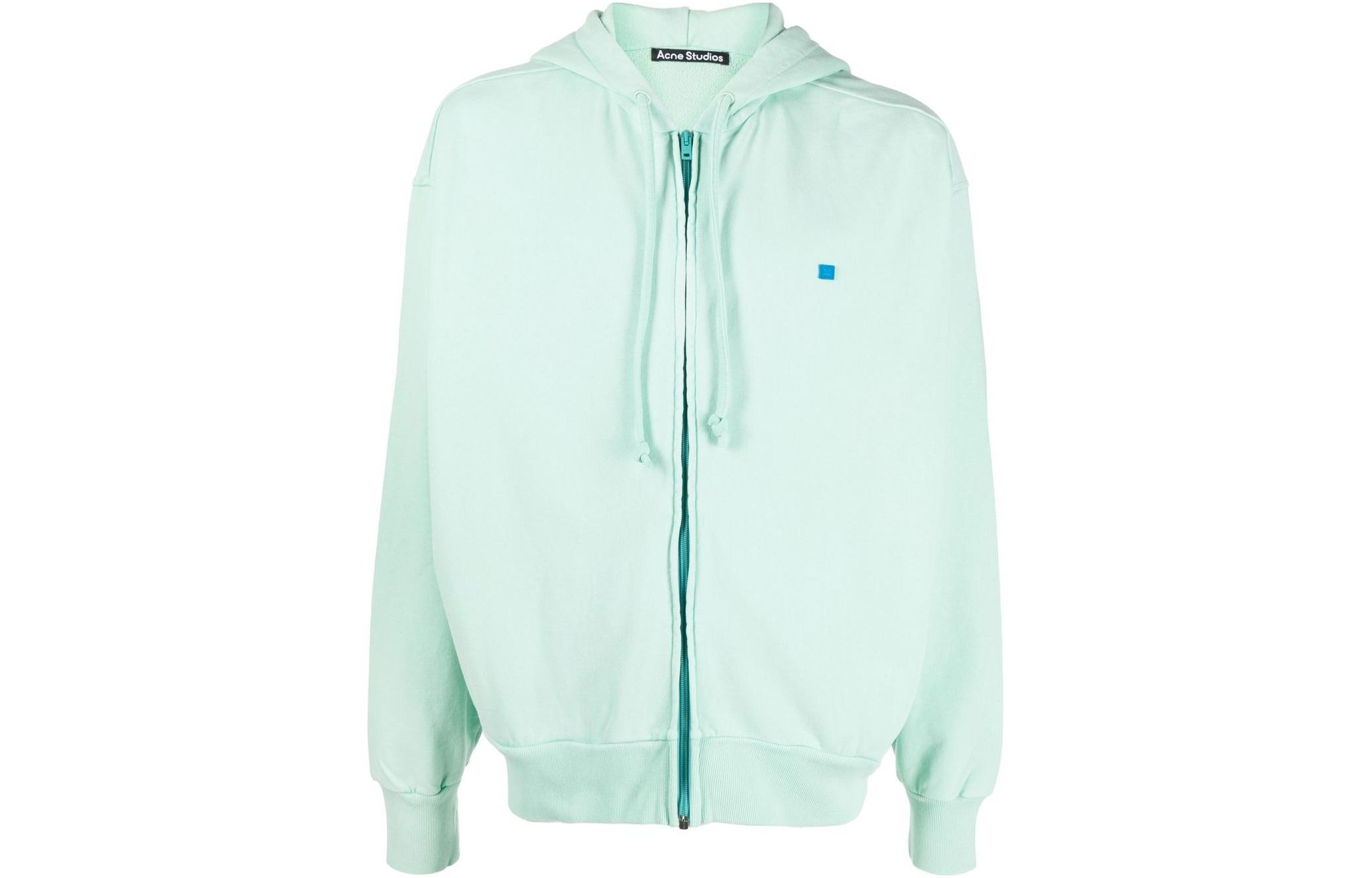 Acne Studios FW22 Mint Mambo Faded Face Zip Hoodie Unisex - Light Green CI0111-BM7