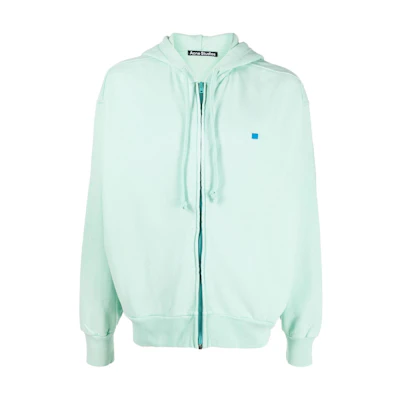 Acne Studios FW22 Mint Mambo Faded Face Zip Hoodie Unisex - Light Green CI0111-BM7