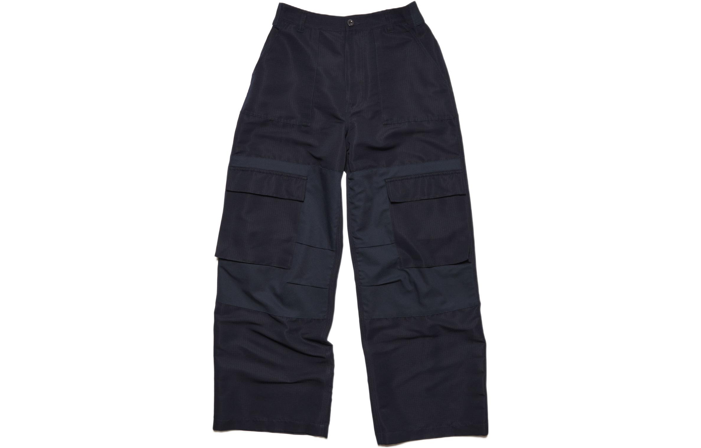 Acne Studios FW22 Multi-Pocket Relaxed Straight Casual Pants Men Deep Blue BK0488-838