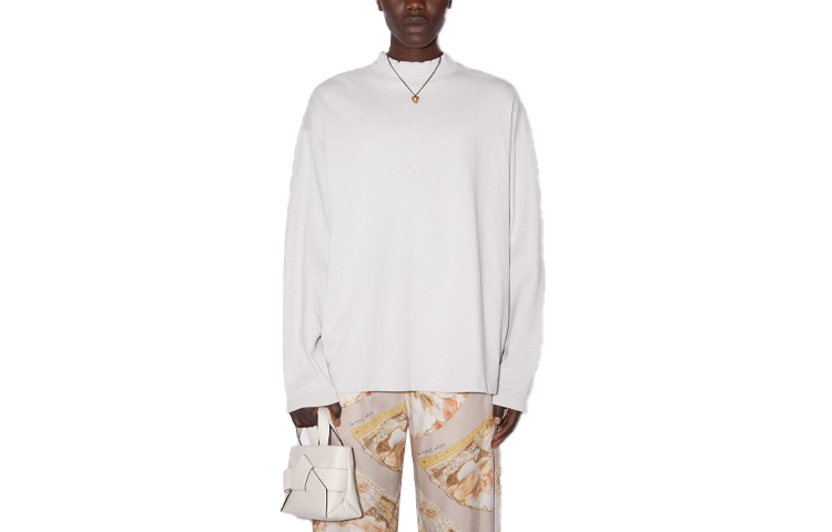 Acne Studios FW22 Oversized High Neck Long Sleeve Tee Unisex Solid Color BL0321-AEH