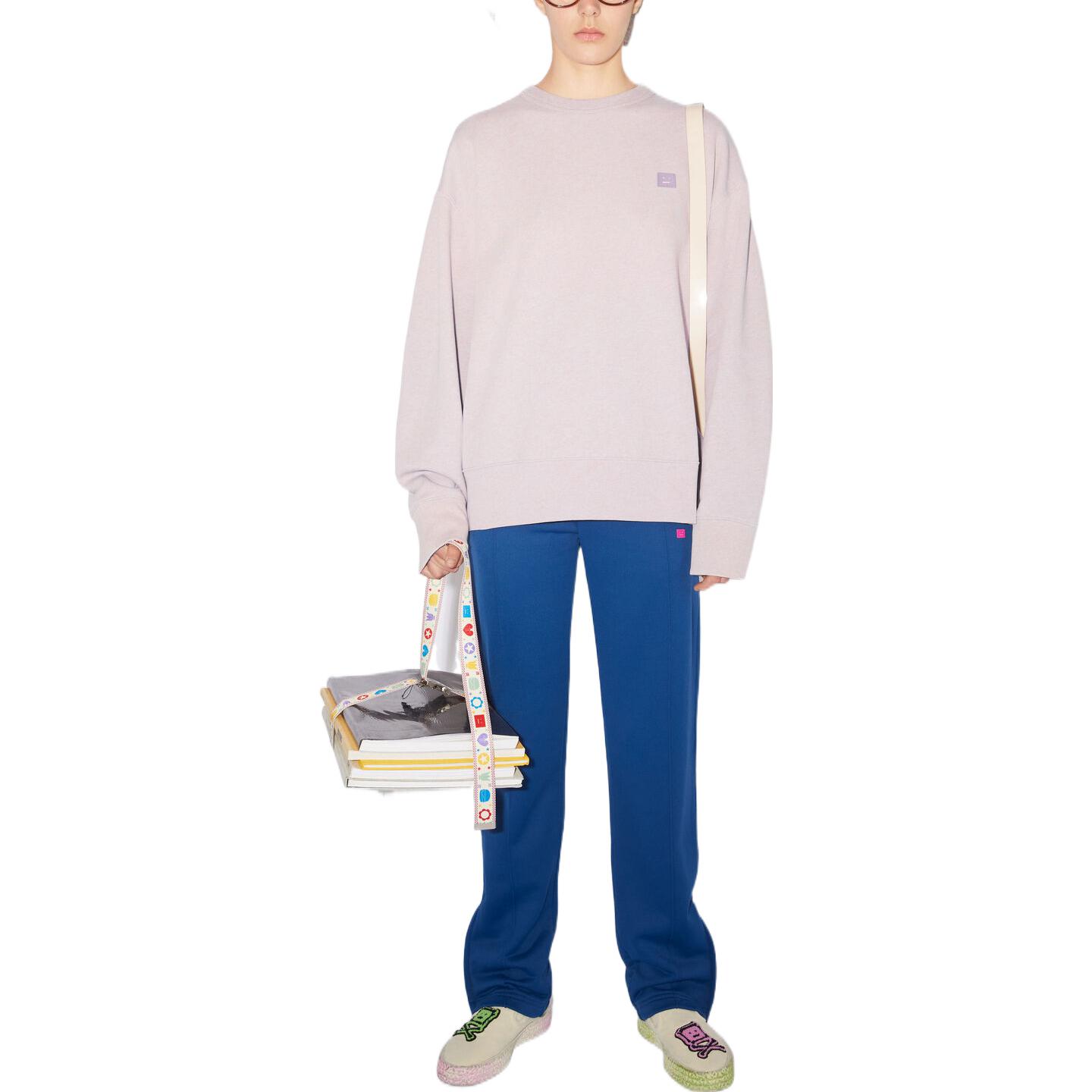 Lookbook Acne Studios FW22 紫色微笑刺繡中性套頭衫毛衣。 CI0133-DAI