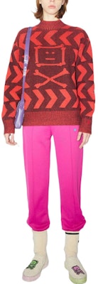 Acne Studios FW22 Red Half-Turtleneck Pullover Sweater with Smiley Logo Unisex C60063-DAA Lookbook Acne Studios FW22 Red Half-Turtleneck Pullover Sweater with Smiley Logo Unisex C60063-DAA