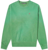 Acne Studios FW22 Ribbed Pullover Sweatshirt Green Unisex Embroidered Design CI0081-CA4 Acne Studios FW22 Ribbed Pullover Sweatshirt Green Unisex Embroidered Design CI0081-CA4