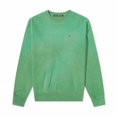 Acne Studios FW22 Ribbed Pullover Sweatshirt Green Unisex Embroidered Design CI0081-CA4