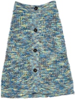 Acne Studios FW22 Solid Blue Knit Midi Skirt with Single Button Closure AF0281-ALD Acne Studios FW22 Solid Blue Knit Midi Skirt with Single Button Closure AF0281-ALD
