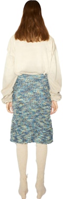 Acne Studios FW22 Solid Blue Knit Midi Skirt with Single Button Closure AF0281-ALD Shop Acne Studios FW22 Solid Blue Knit Midi Skirt with Single Button Closure AF0281-ALD