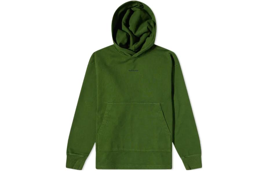 Acne Studios FW22 Solid Color Logo Embroidered Hoodie Men’s Green BI0139-AAZ