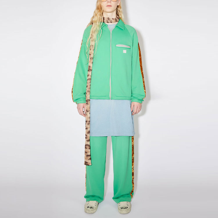 Lookbook Acne Studios FW22 Unisex Green Zip-Up Collar Sweatshirt Jacket CI0109-ABA