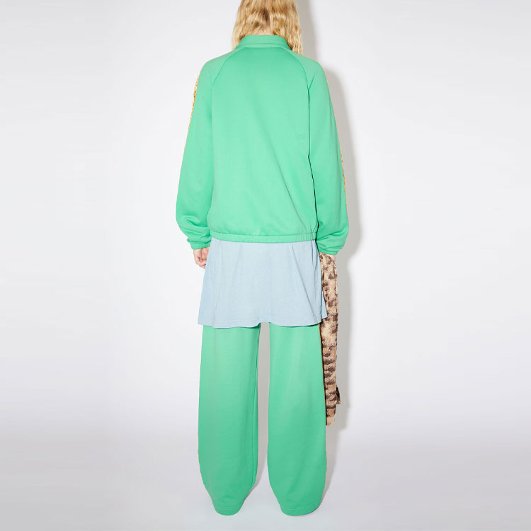 Shop Acne Studios FW22 Unisex Green Zip-Up Collar Sweatshirt Jacket CI0109-ABA