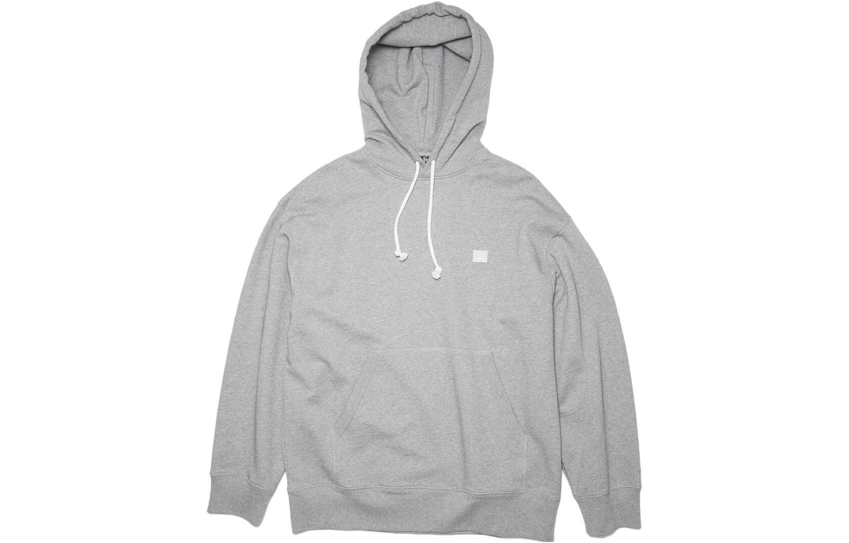 Acne Studios FW22 Unisex Grey Face Cotton Crewneck Hoodie Sweatshirt. CI0079